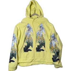 Who Decides War Fragmented Drawstring Hoodie Mustard XXL Stained Glass Graphic